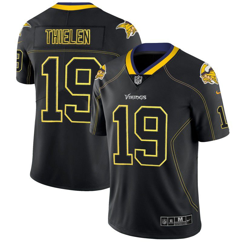 Men Minnesota Vikings #19 Thielen Nike Lights Out Black Color Rush Limited NFL Jerseys